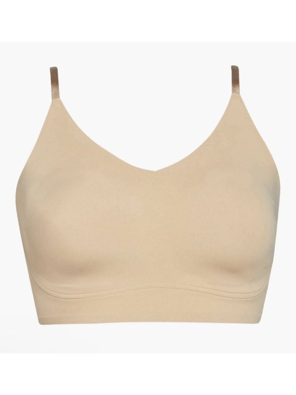 True & Co Women's Lightly Lined Wireless Bralette Nude S Small Adj Straps NWT
